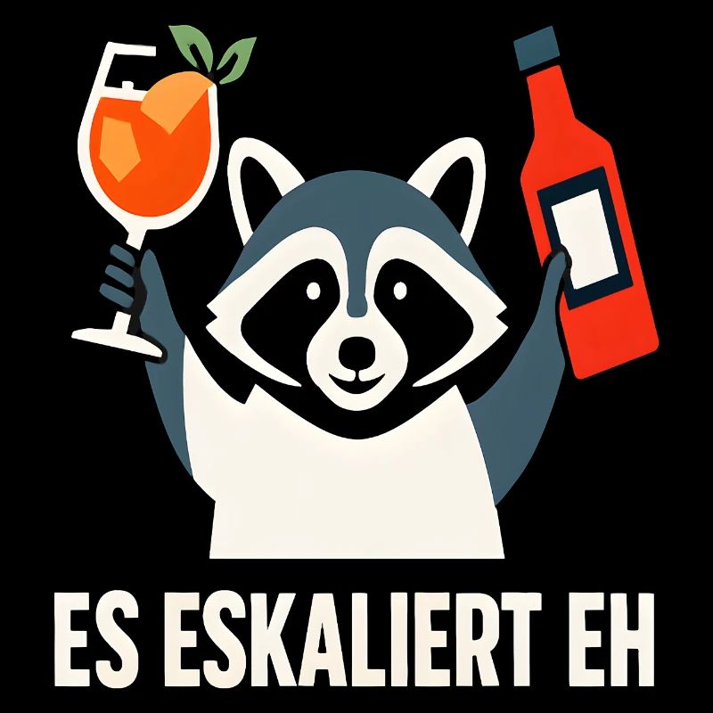 Party Waschbär Spruch Trinkspruch Es Eskaliert Eh