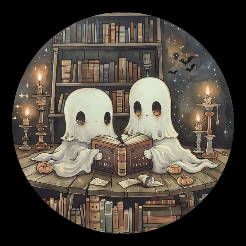 Ghost Reading Book Library