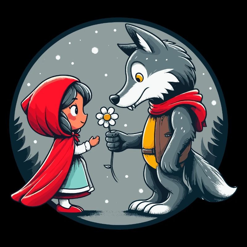 Rotkäppchen Wolf Märchen Kinder Blume Märchenfigur