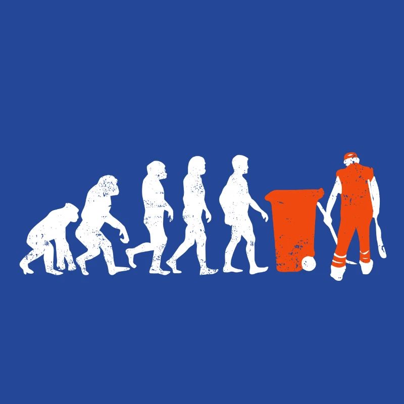 Garbage man evolution gift job occupation garbage orange