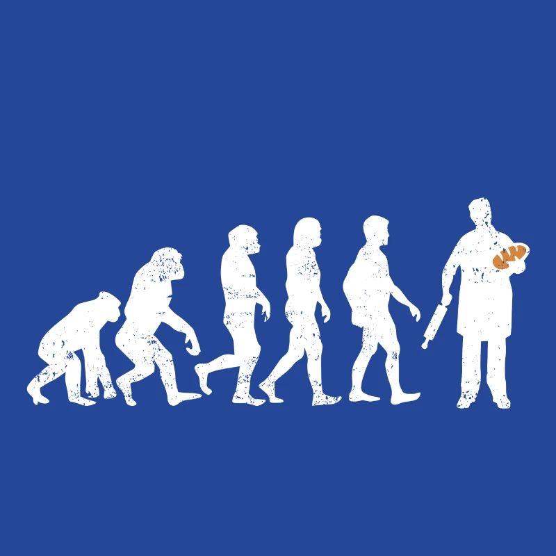 Bäcker evolution geschenk brot backen beruf teig