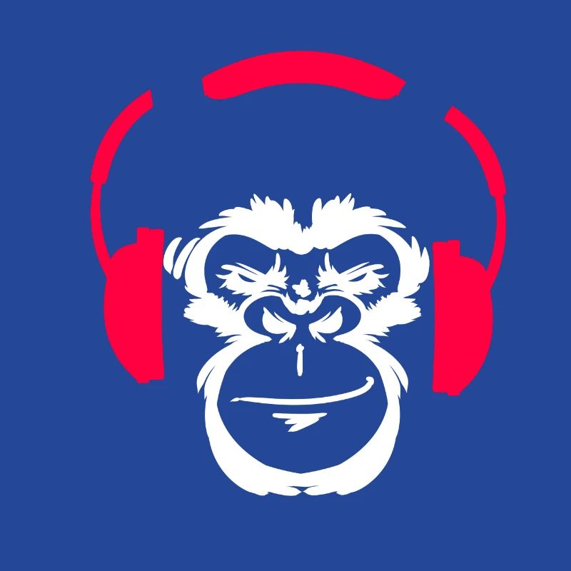 Techno Affe Gorilla Musik Kopfhörer