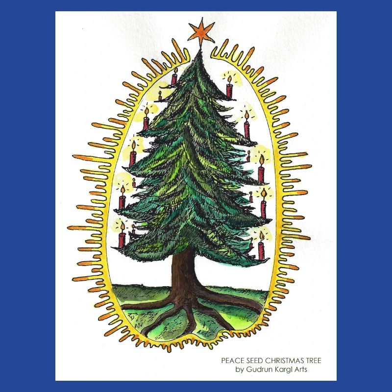 ARBRE DE NOËL PEACE SEED par Gudrun Kargl