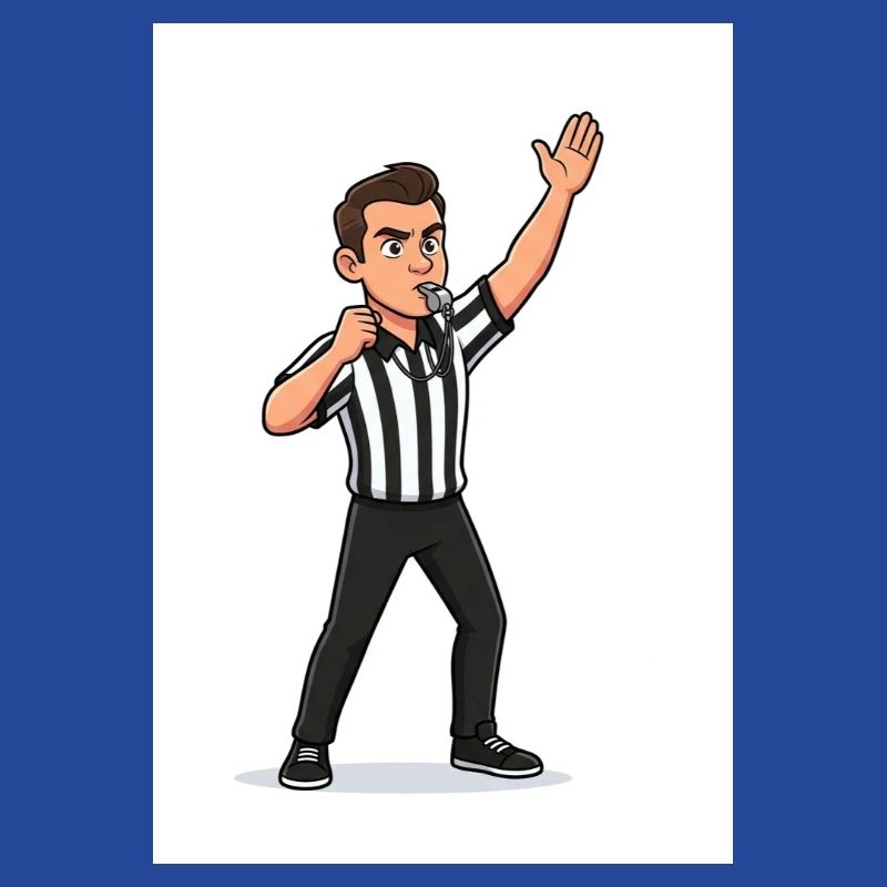 Sifflet de dessin animé de l’arbitre