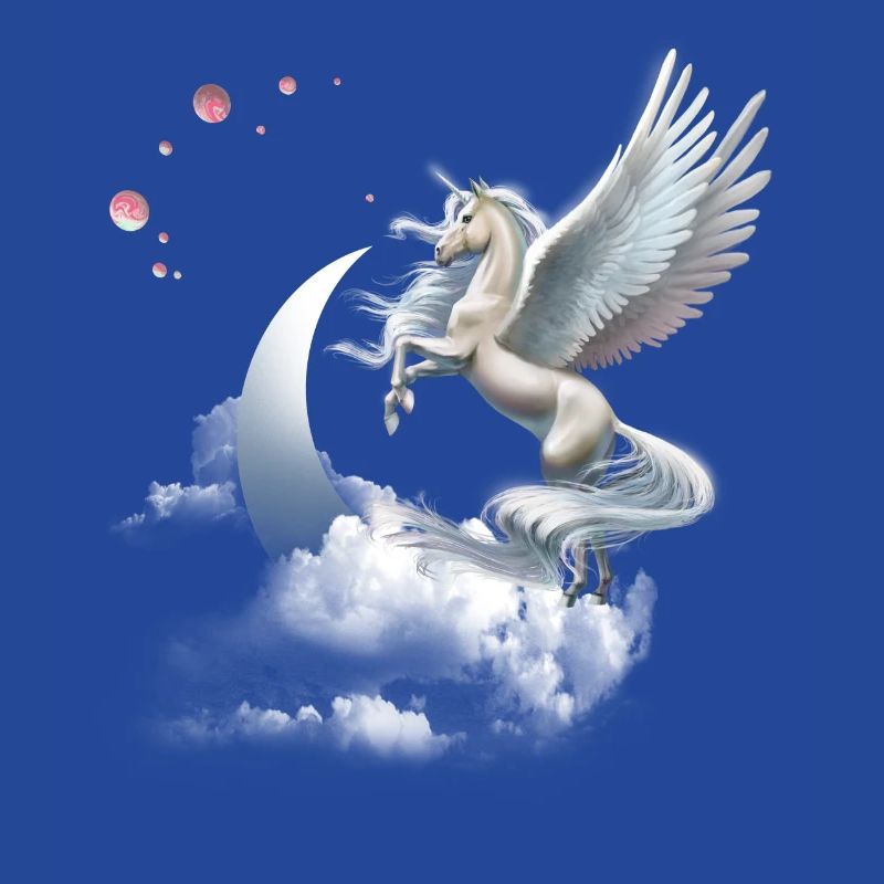 Einhorn oder Pegasus Fliegendes Pferd