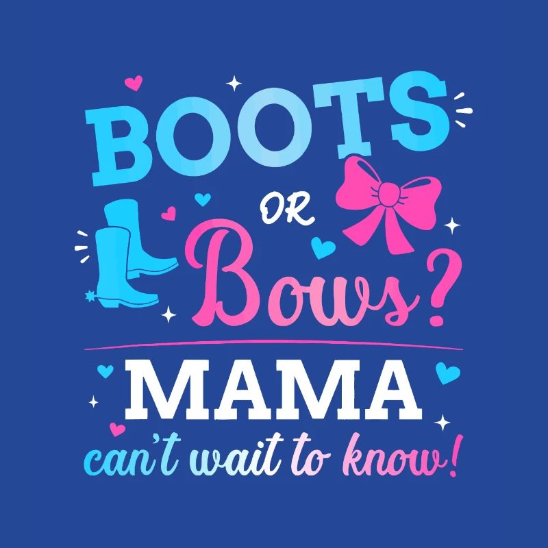 Geschlecht enthüllen Stiefel oder Schleifen Mama passend Baby