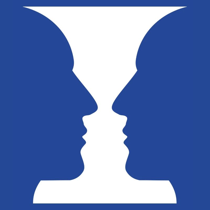 Köpfe oder Vase Optische Täuschung