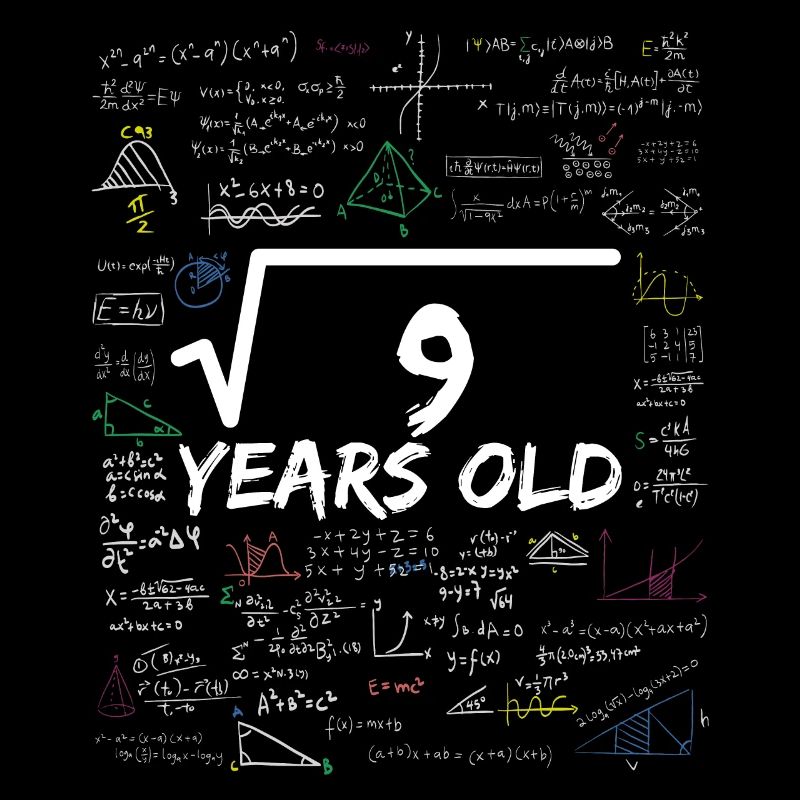 Square Root of 9 3RD Funny Math Birthday