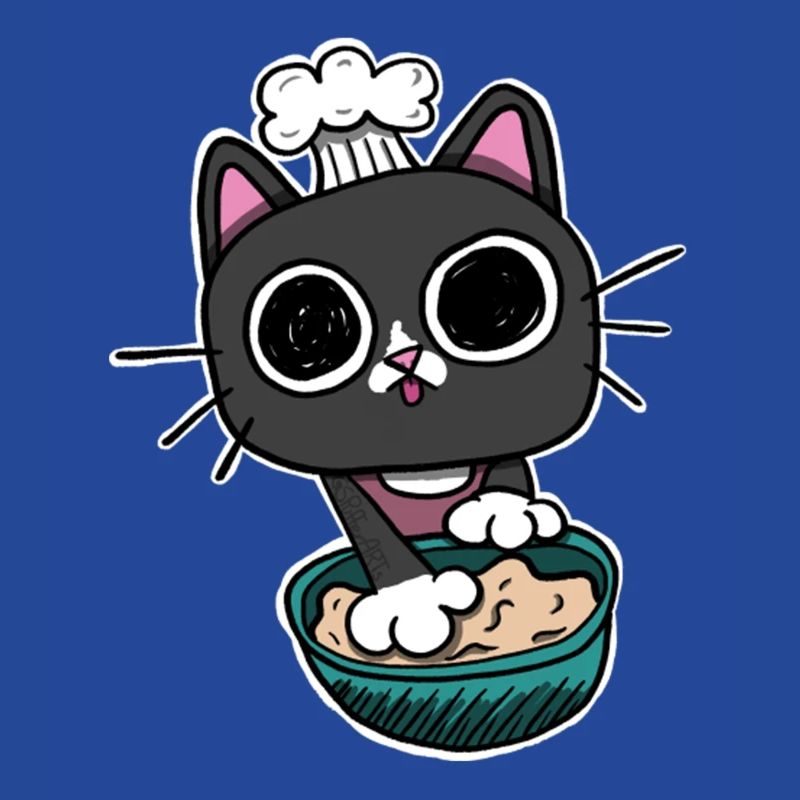 Kitty making Biscuits Cat Black