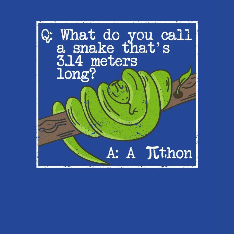 Python Schlange Pithon Pi Tag Symbol lustig Mathe