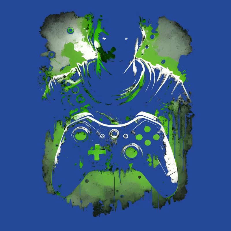 Cool neon green gaming design with controller