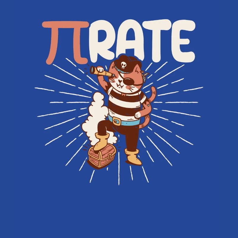 Funny Pi Day Math Science Cat Pirate