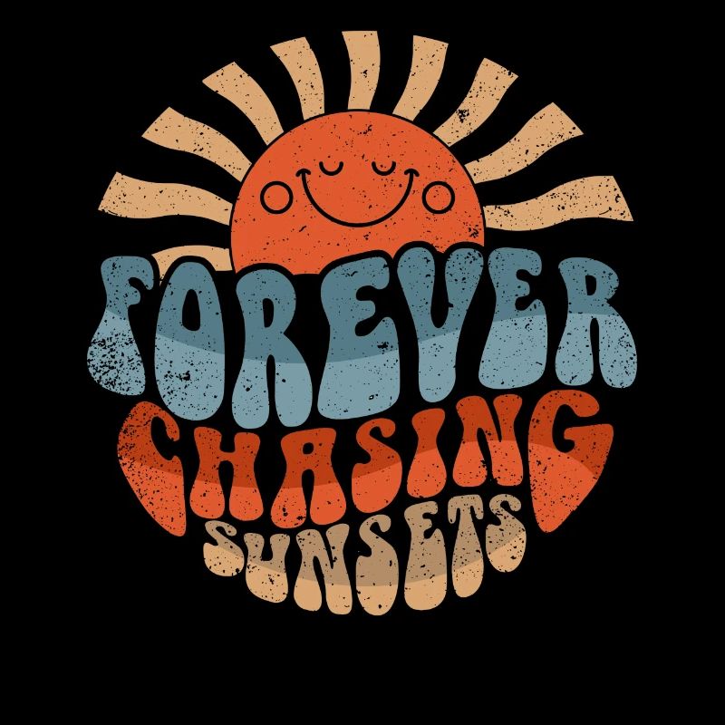 Forever Chasing Sunsets Retro Summer Vacation