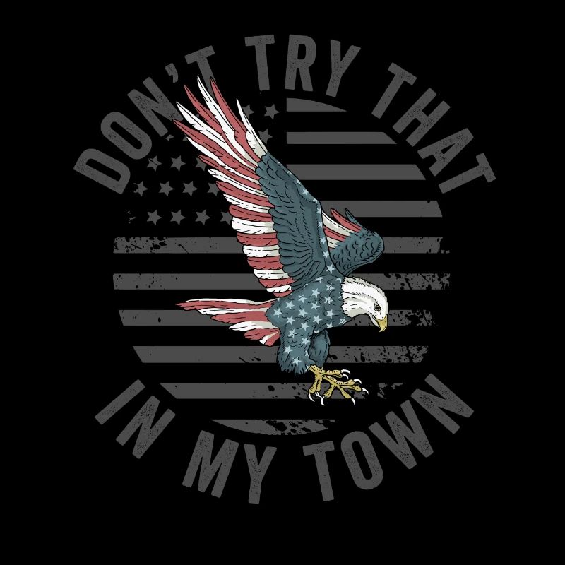 Try That In A Small Town American Flag Eagle