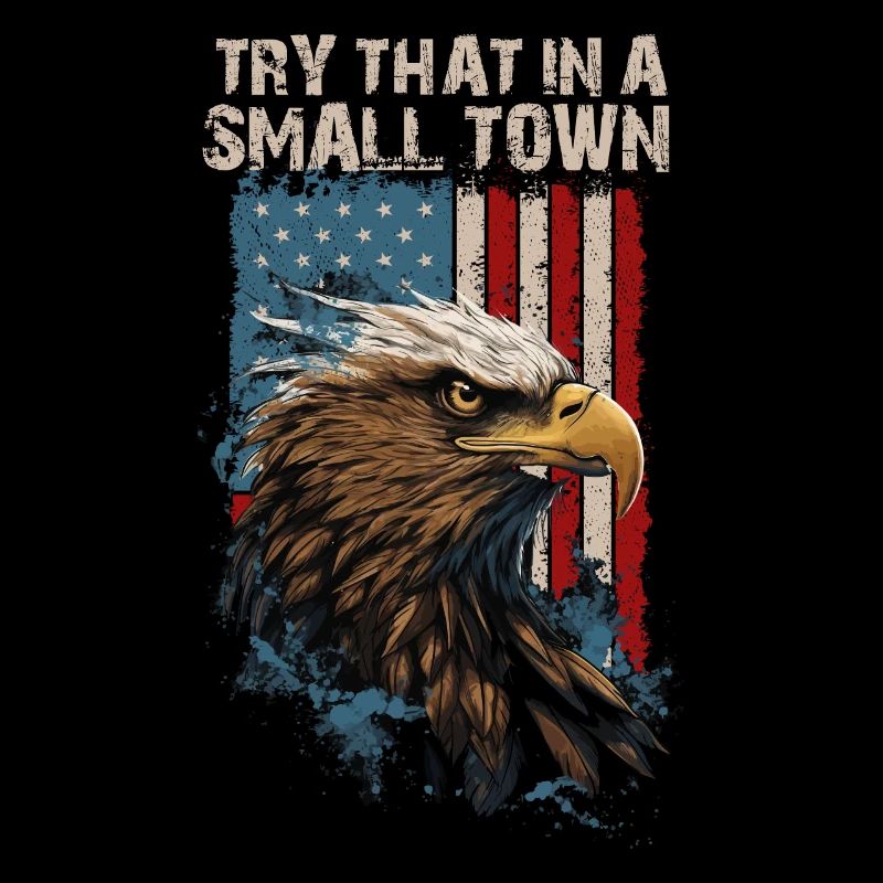 Try That In A Small Town American Flag Eagle