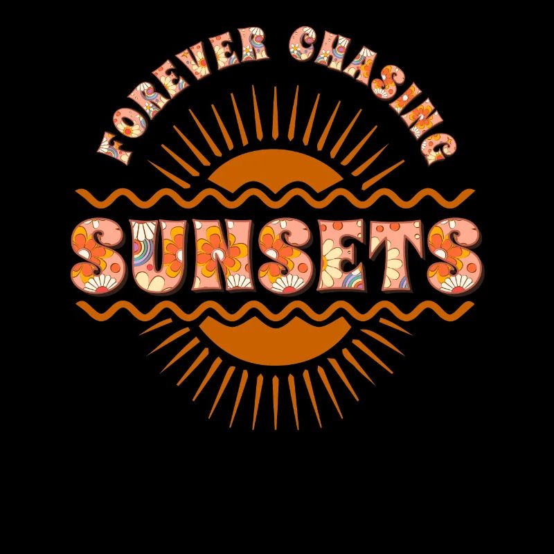 Forever Chasing Sunsets Retro Summer Vacation
