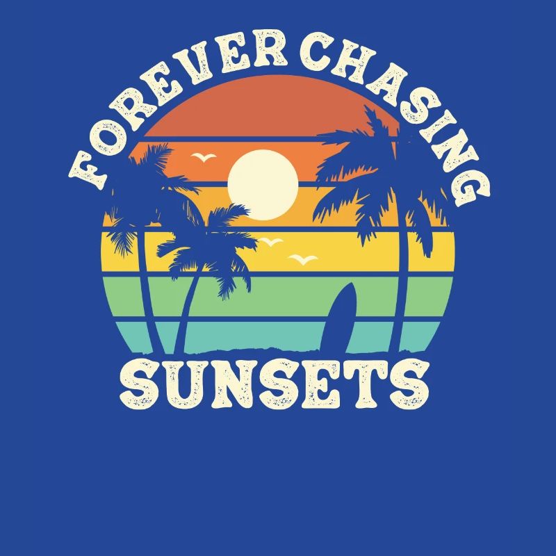 Forever Chasing Sunsets Retro Summer Vacation