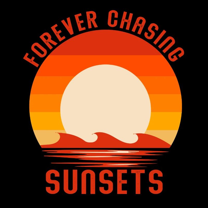 Forever Chasing Sunsets Retro Summer Vacation