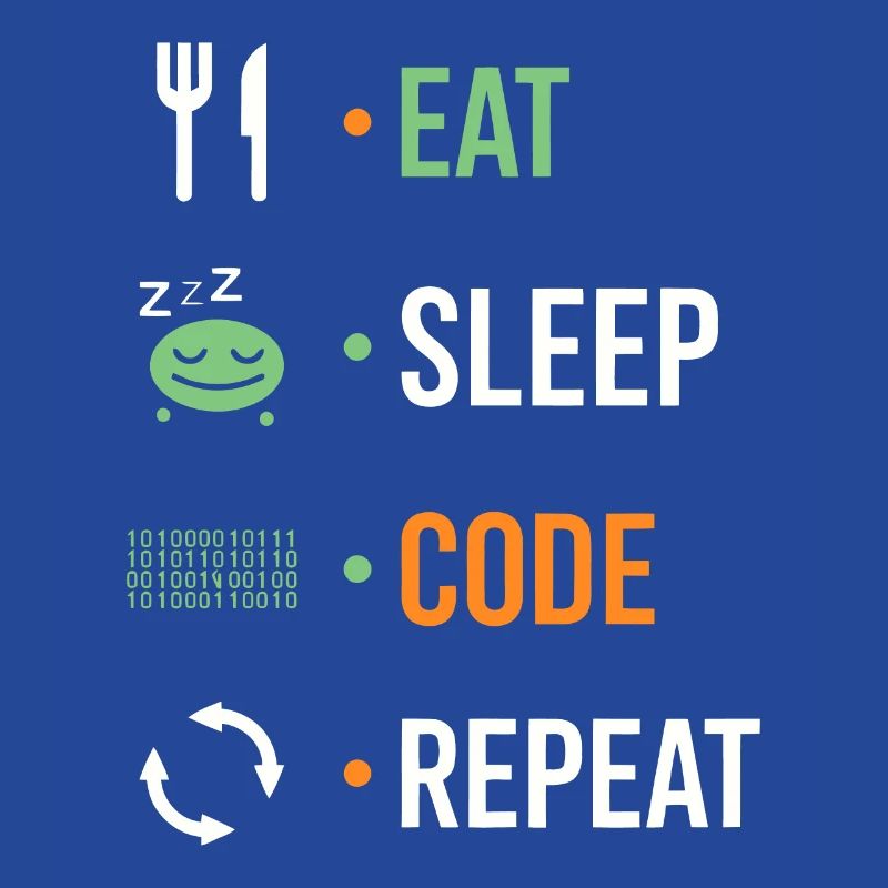 Manger, dormir, coder, répéter.