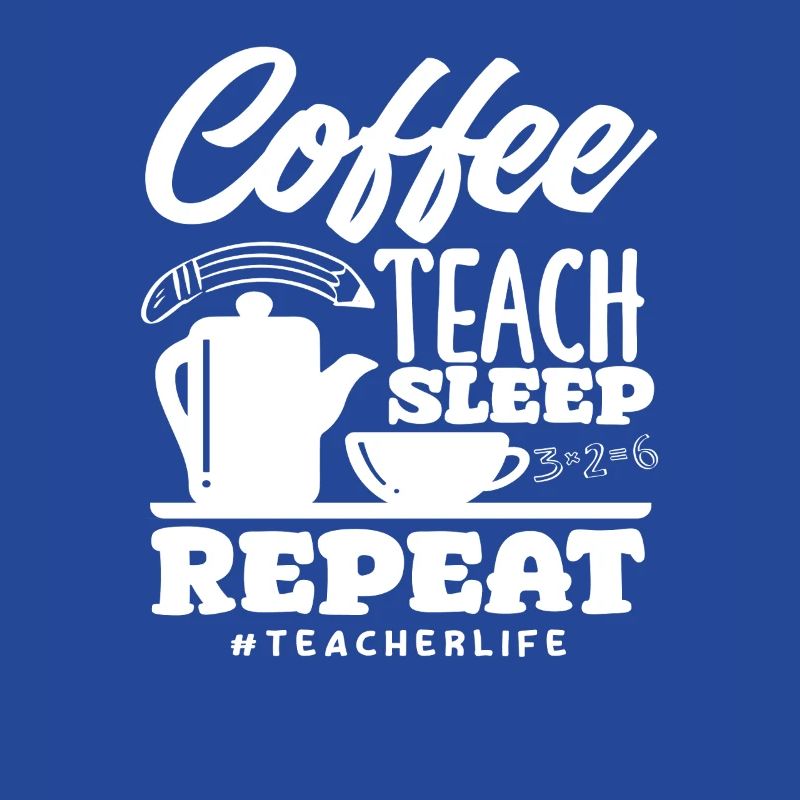 Enseignant de l’école primaire Café Enseigner Dormir Répéter