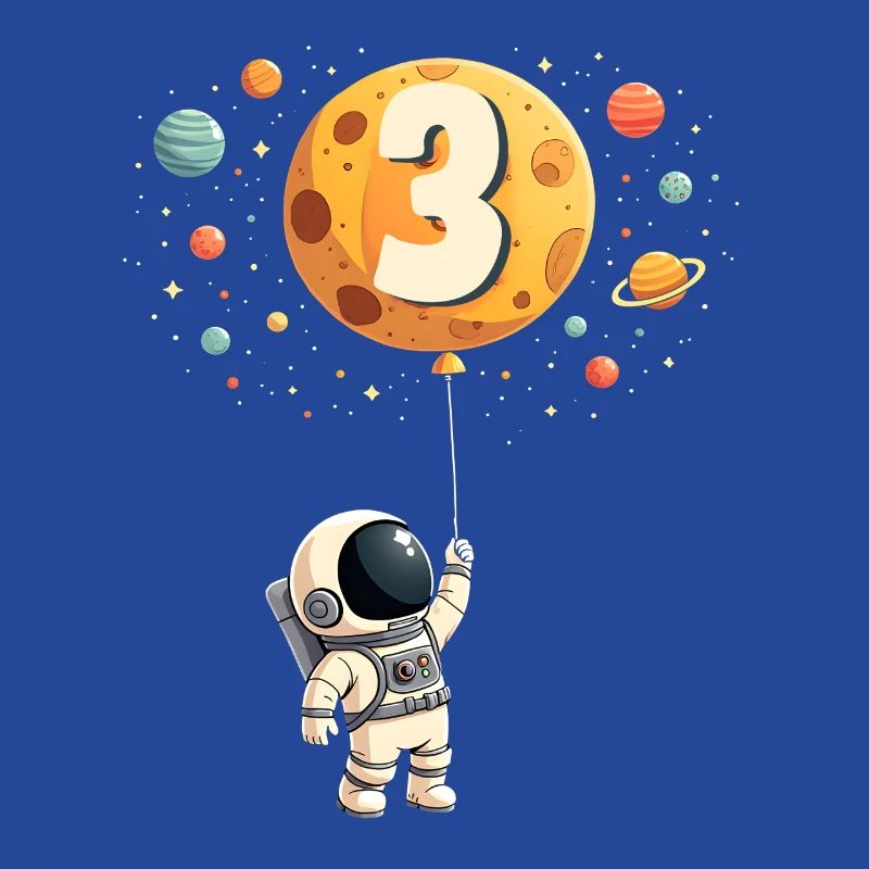 Cute Astronaut 3rd Birthday Boy Outer Space