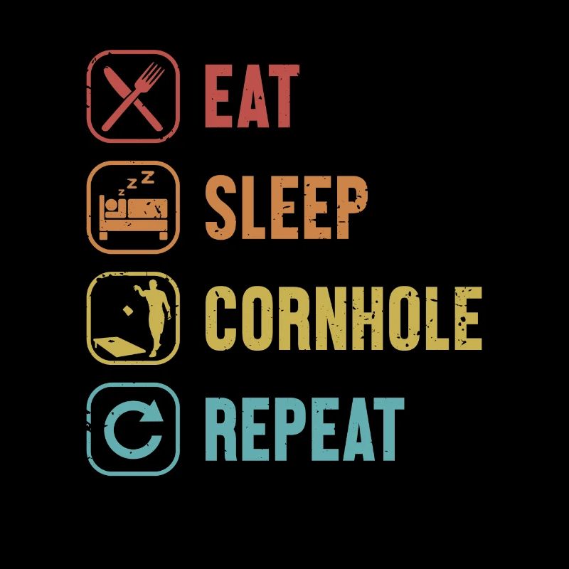Manger dormir Cornhole répéter jeu planches Pouf