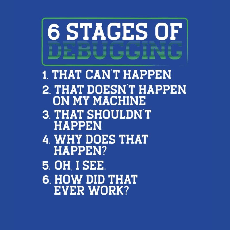 6 Debugging Stages Programmer Coding Programming