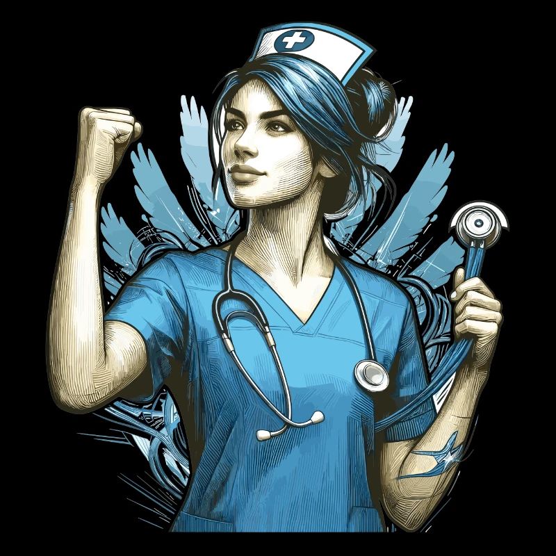 Krankenschwester Siegespose Geschenk