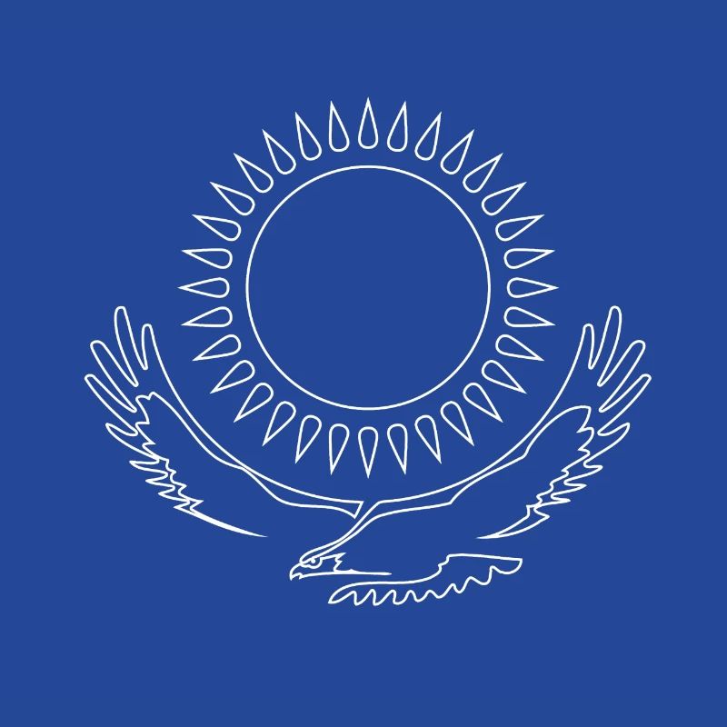 Kazakhstan Eagle steppe eagle line white flag