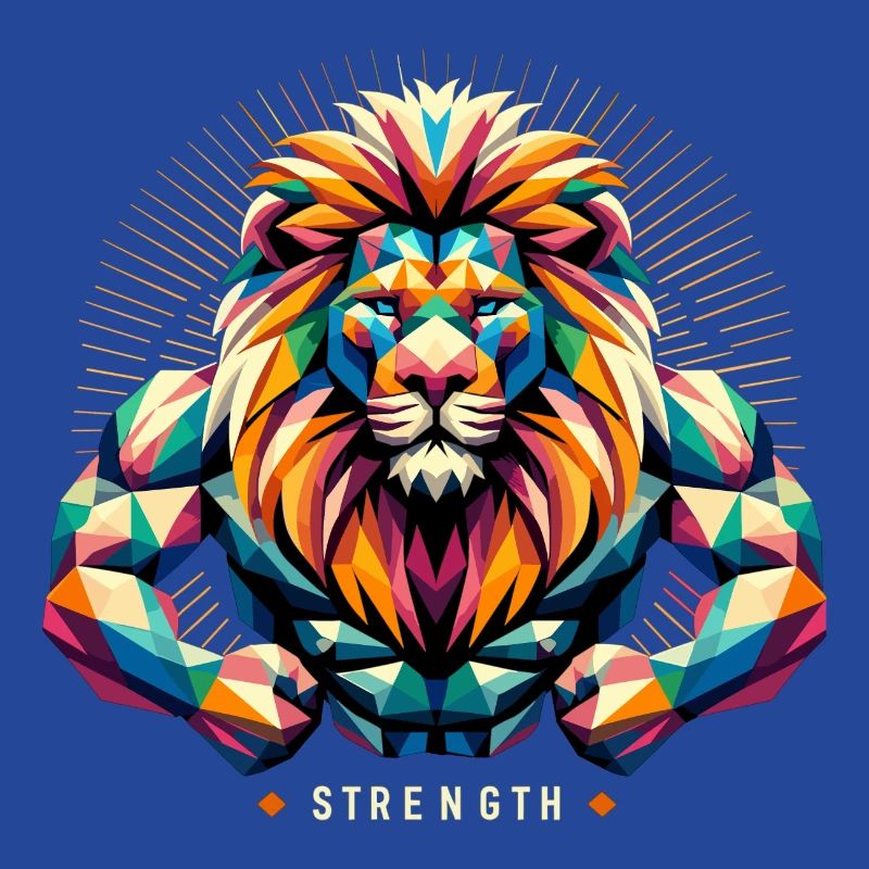 Leo Geometric Geometry Strength Muscles Gift