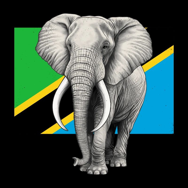 Drapeau éléphant de Tanzanie