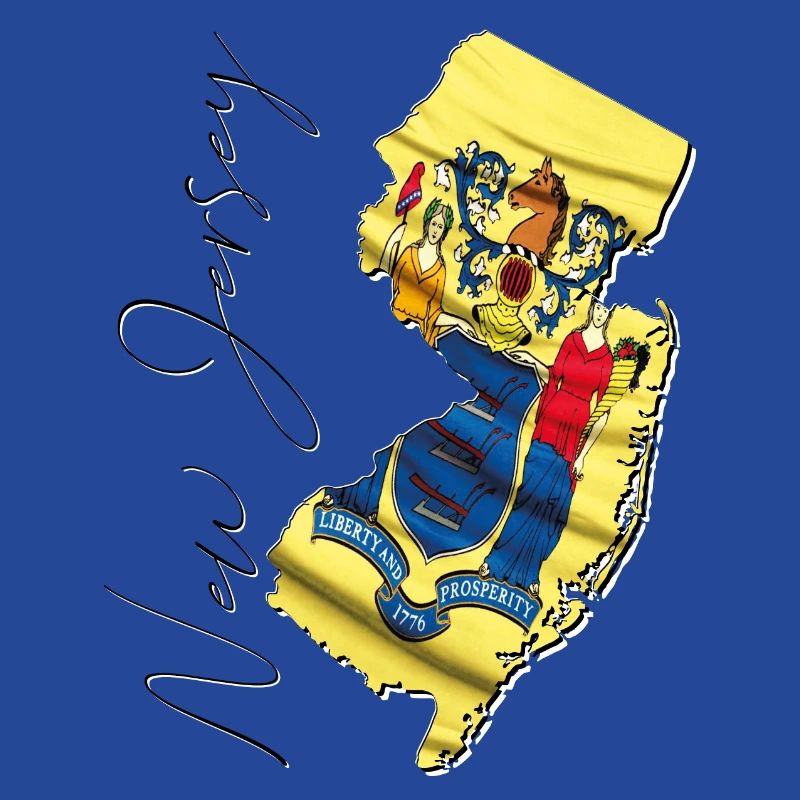 New Jersey (États-Unis) | Drapeau réel | Flag Map Script