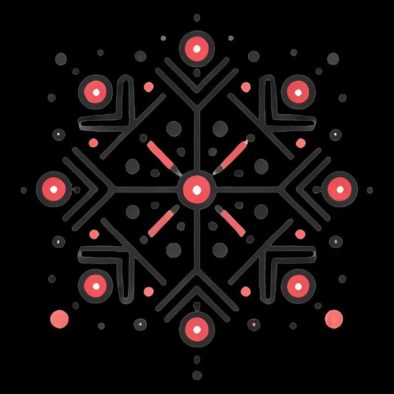 Conception élégante de l’insigne de flocon de neige rouge