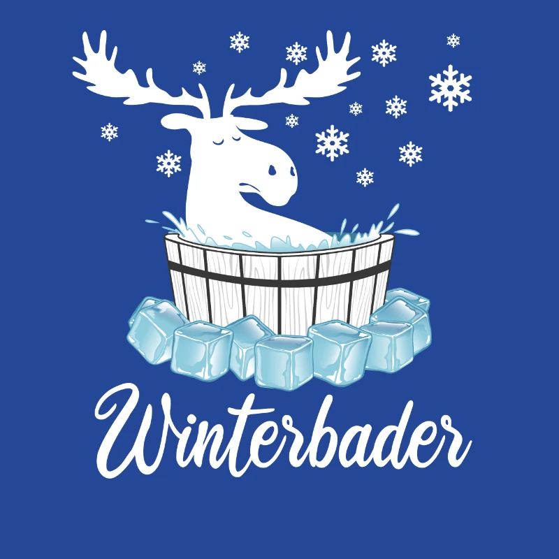 Elch Winterbader Eisbaden Eisbad Spruch