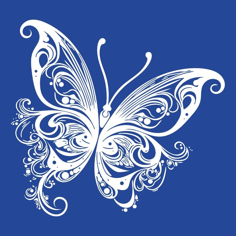 Dessin papillon de style lignes et points