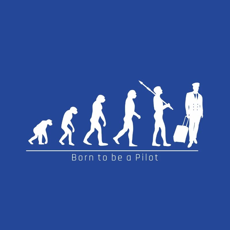 Evolution Pilot profession funny cool gift