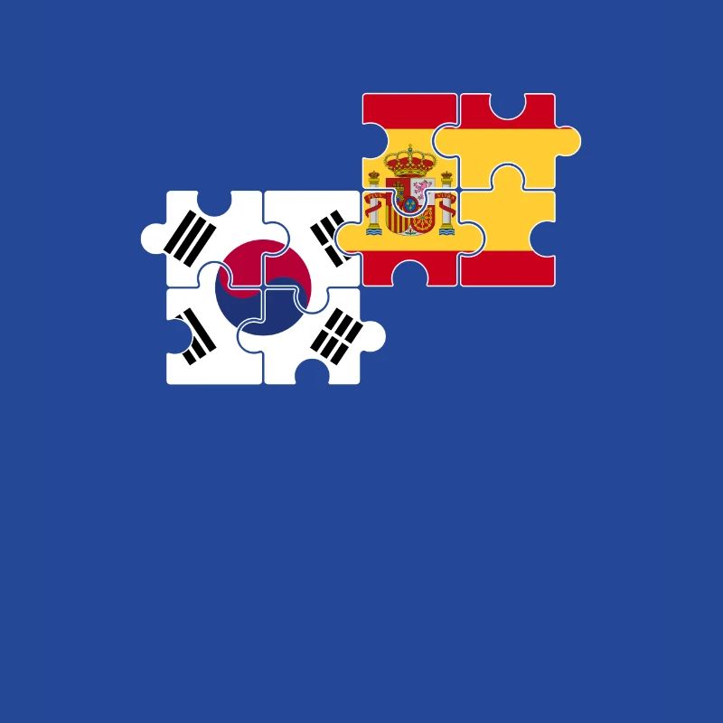 Corée du Sud, Espagne, drapeau, Espagnols, Sud-Coréens