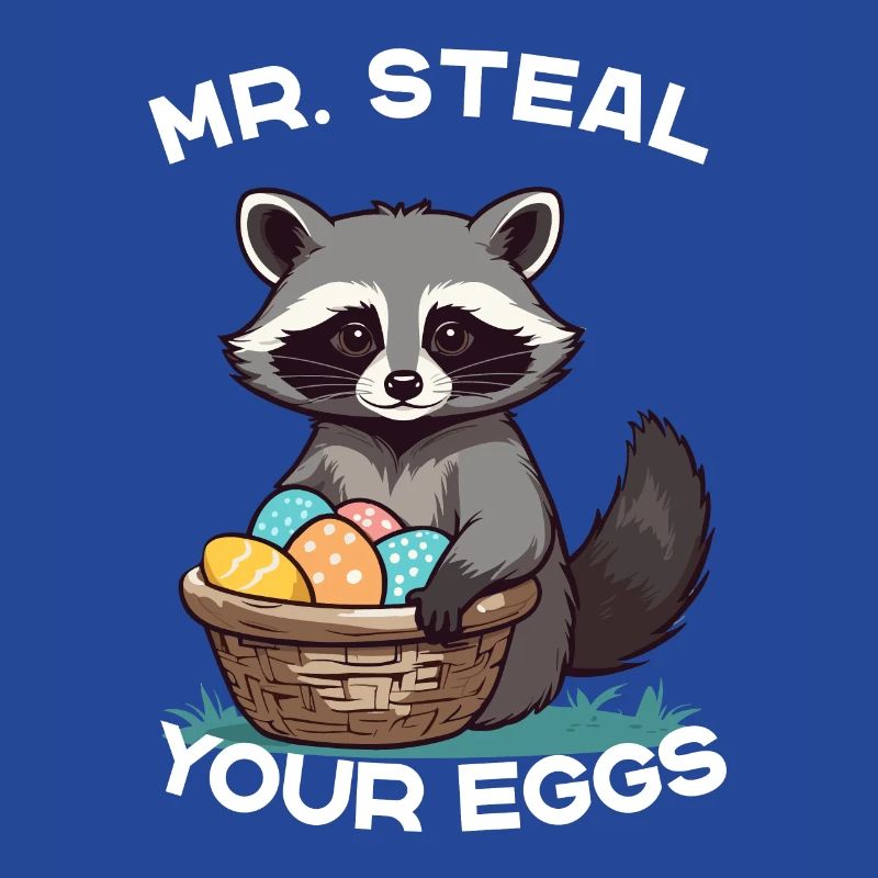 Funny Raccoon Eggs Thief Easter Saying