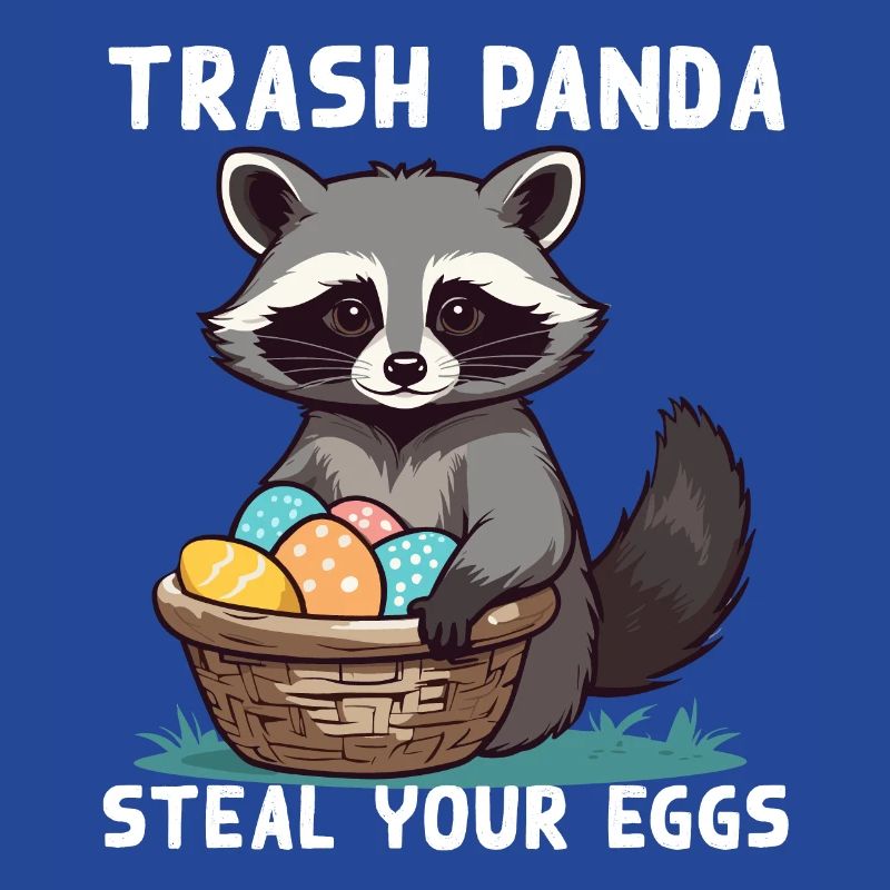 Funny raccoon Easter bunny Easter saying