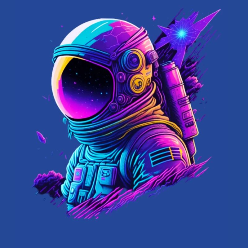 Synthwave Astronaut Space Explorer