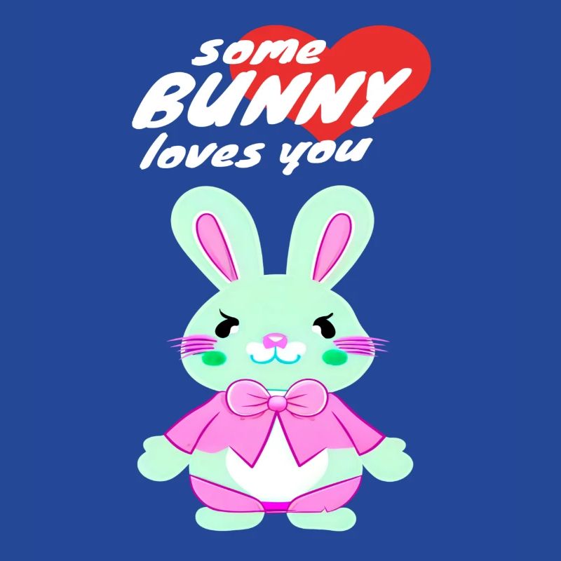 sweet Easter bunny with love message