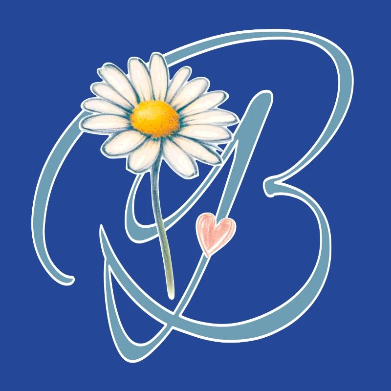 Buchstabe B Gänseblümchen Herz