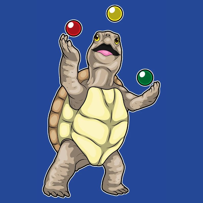 Turtle juggler juggling