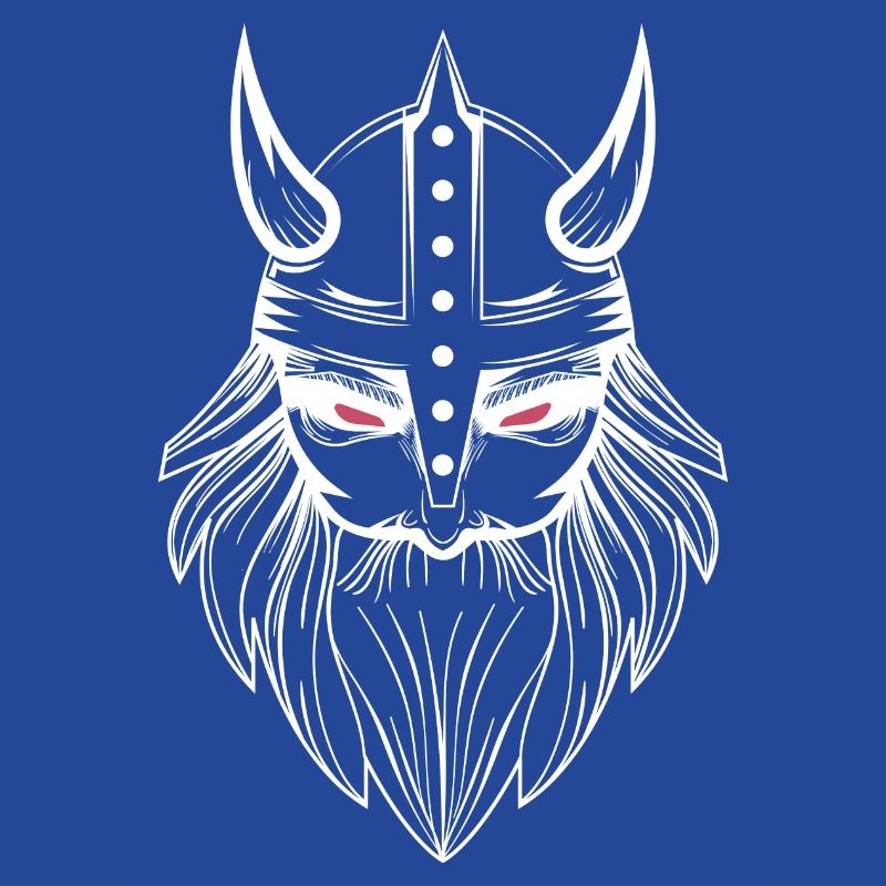 Wikinger Schädel mit Helm und Bart Nordmann Wild