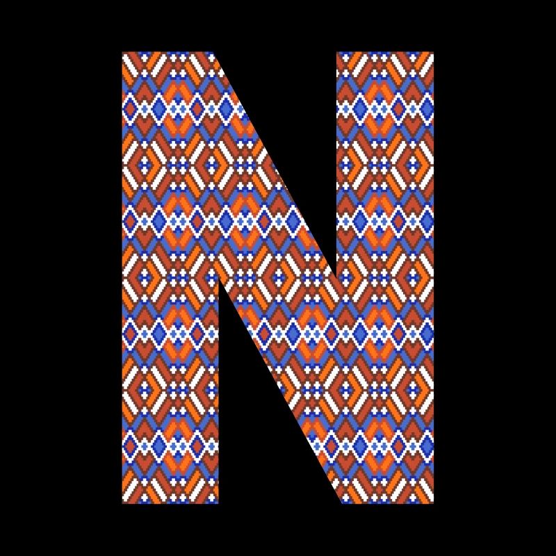 Monogram Letter N- geometric pattern
