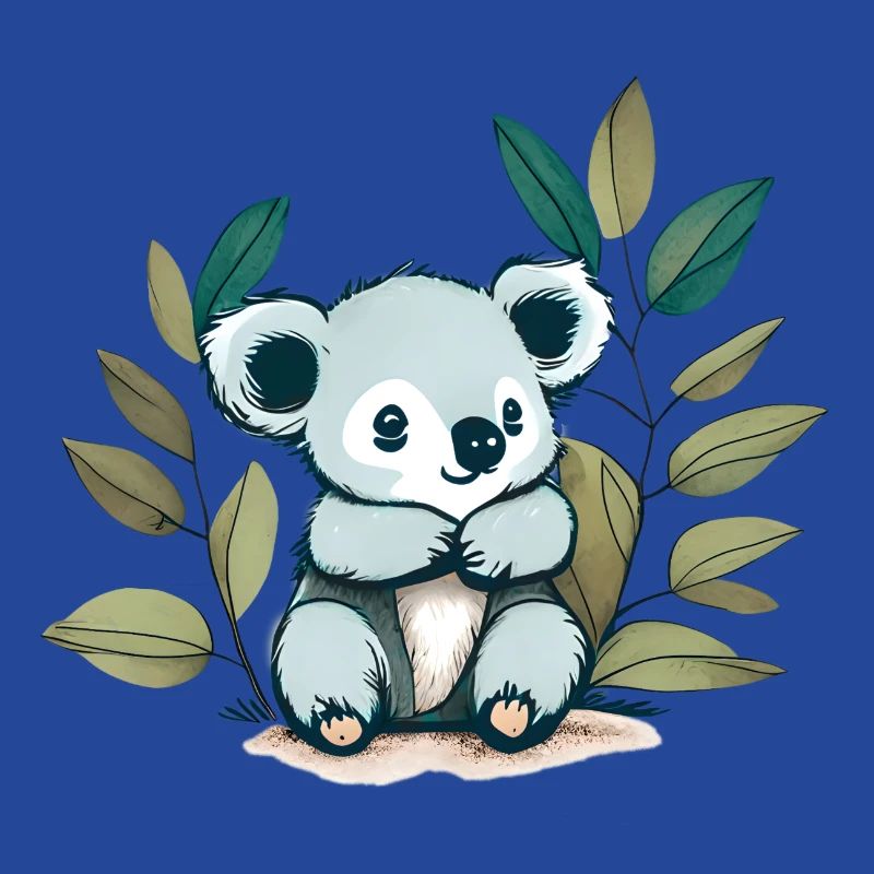 Koalabär mit Eukalyptusblättern