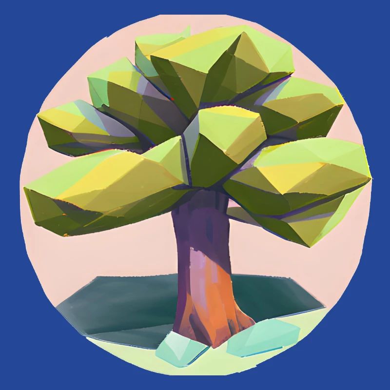 Low Poly - "Singular Low-Poly Tree Beauty"