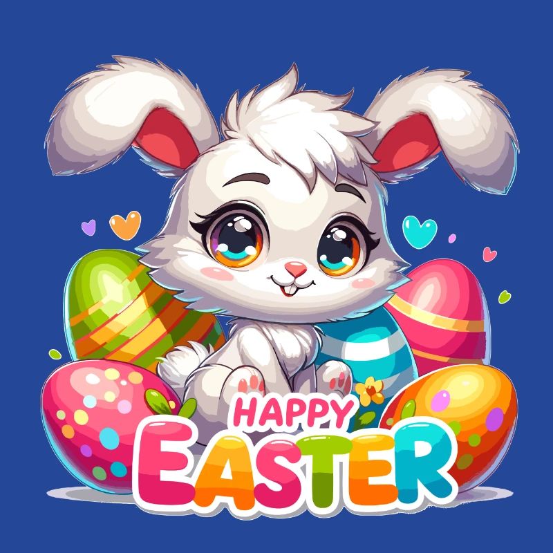Joyeuses Pâques - Illustration de lapin de Pâques