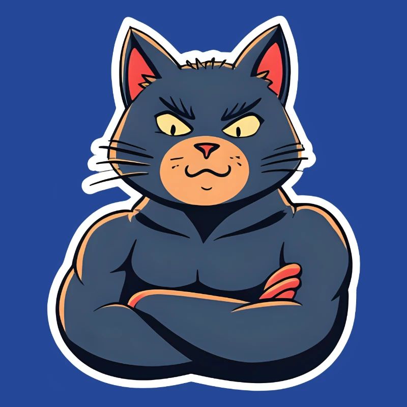 Chat avec des muscles-Conception de bande dessinée drôle
