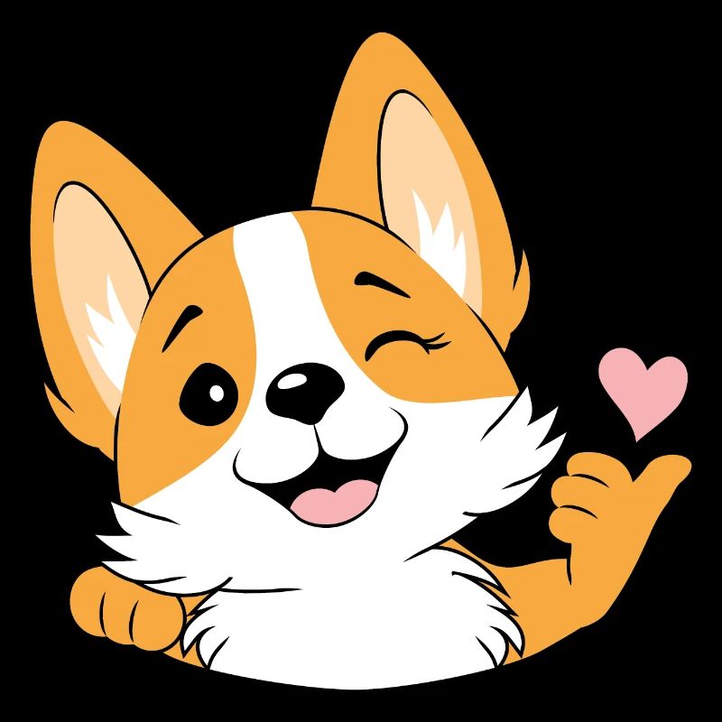 Happy winking corgi